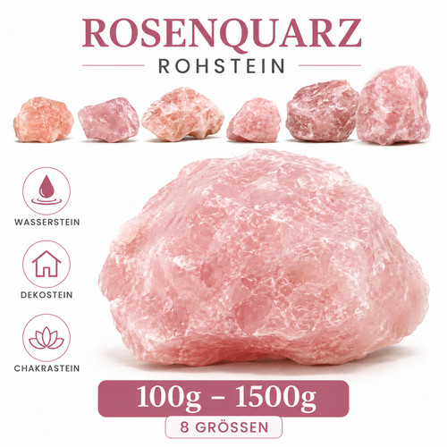 Rosenquarz rohstein stück zur - rohstein,